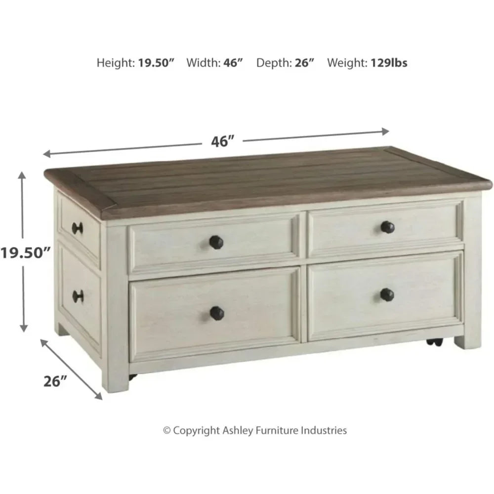 Cute Coffee Table for Living Room Farmhouse Lift Top with Drawers