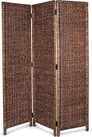 3 Panel Seagrass Room Divider Handwoven Folding Privacy Screen