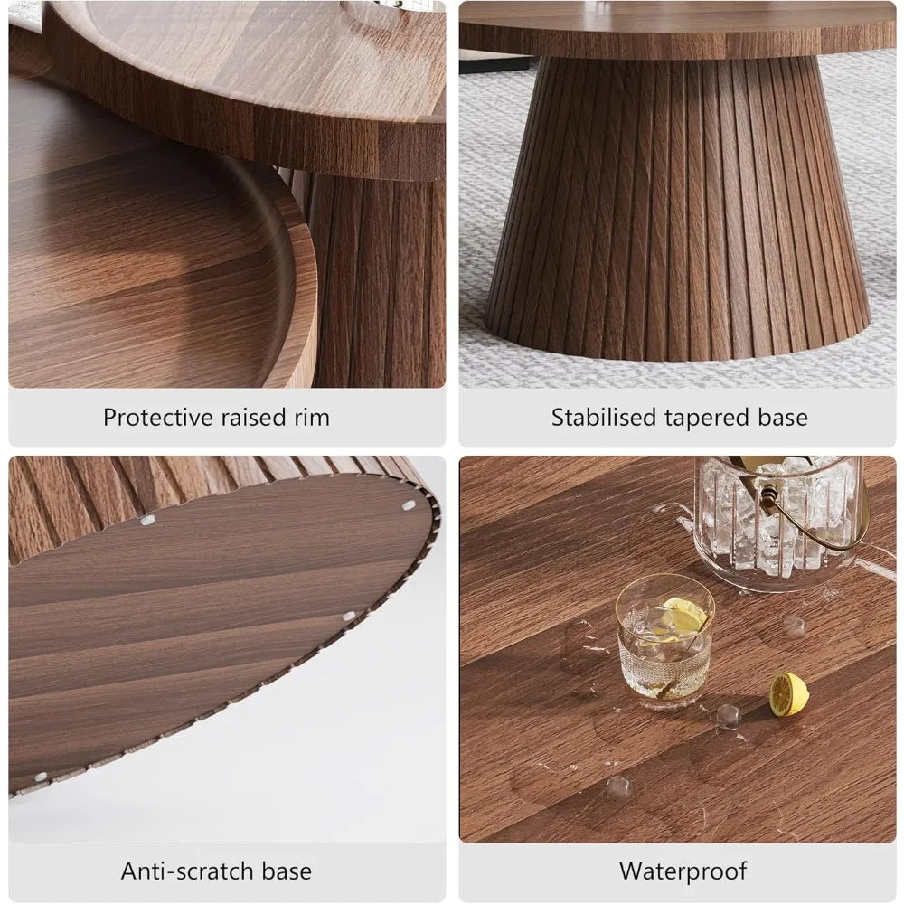 Win2win Nesting Coffee Table Set of 2 Mid Century Modern Style