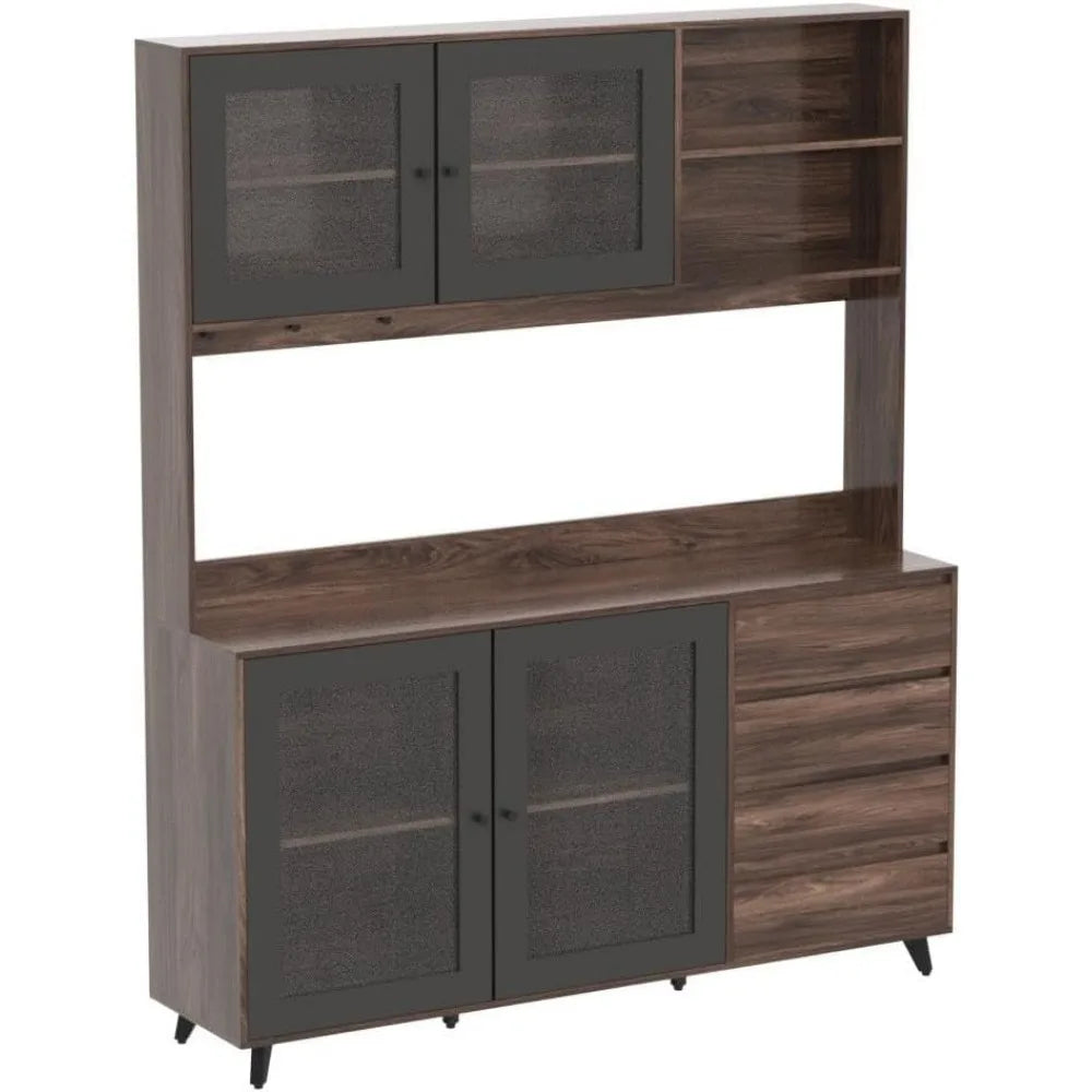 Large Kitchen Hutch Cabinet Freestanding Cupboard Pantry Storage Organizer