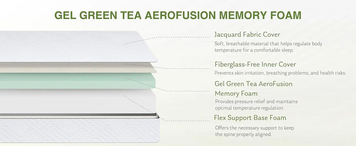 Ljustra Twin Memory Foam Mattress 6 Inch Medium Firm for Kids Bed