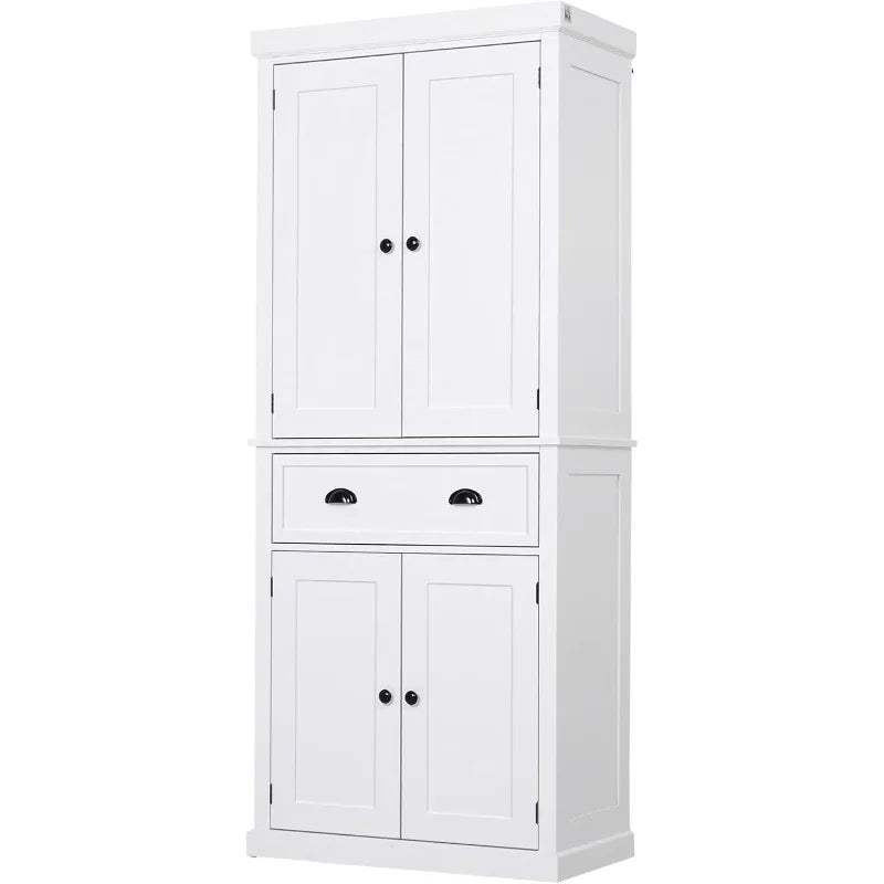 Ljustra 72.5 Inch Kitchen Pantry Cabinet with Adjustable Shelves and Drawers