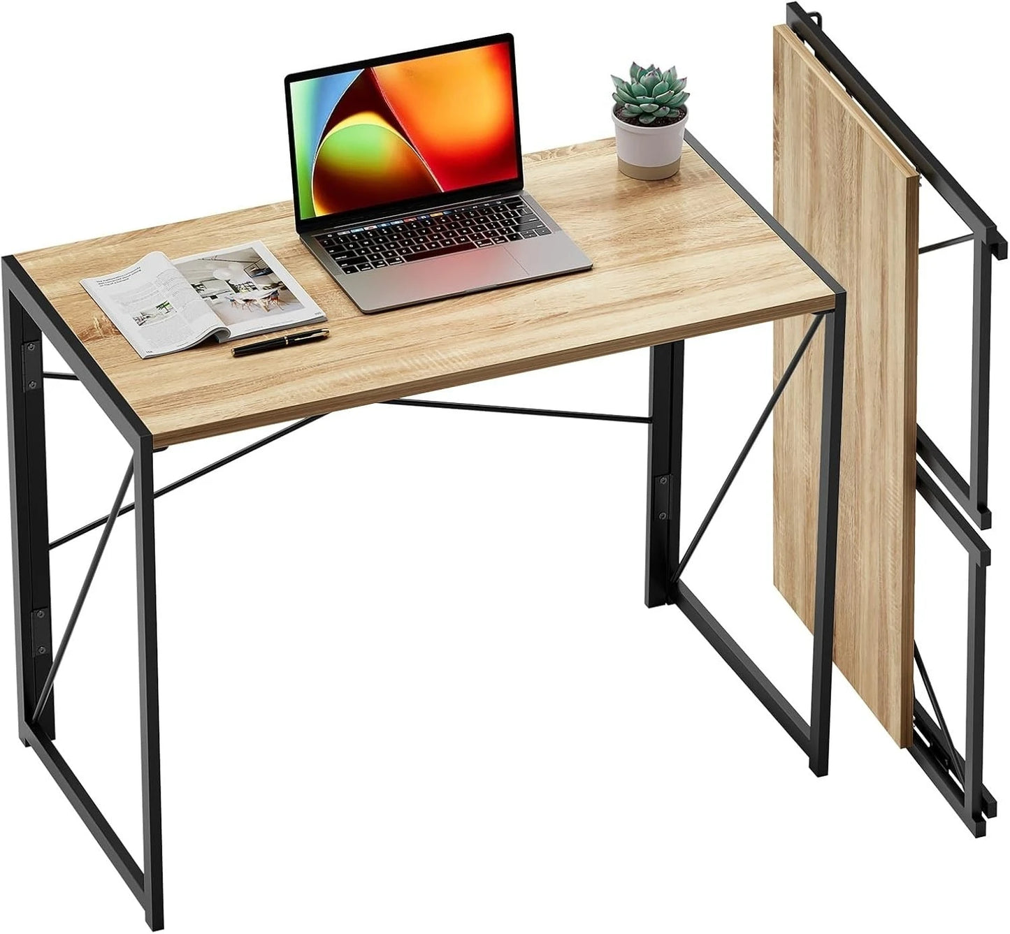Folding Desk Portable Computer Table Space Saving Home Office Use