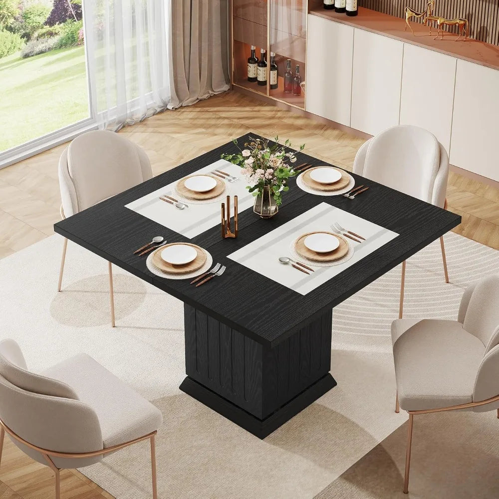 Modern Engineered Wood Small Square Kitchen Dining Table for 4