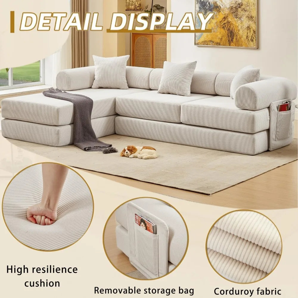 Ljustra 7-in-1 Convertible Sofa Bed Modular Cloud Sectional