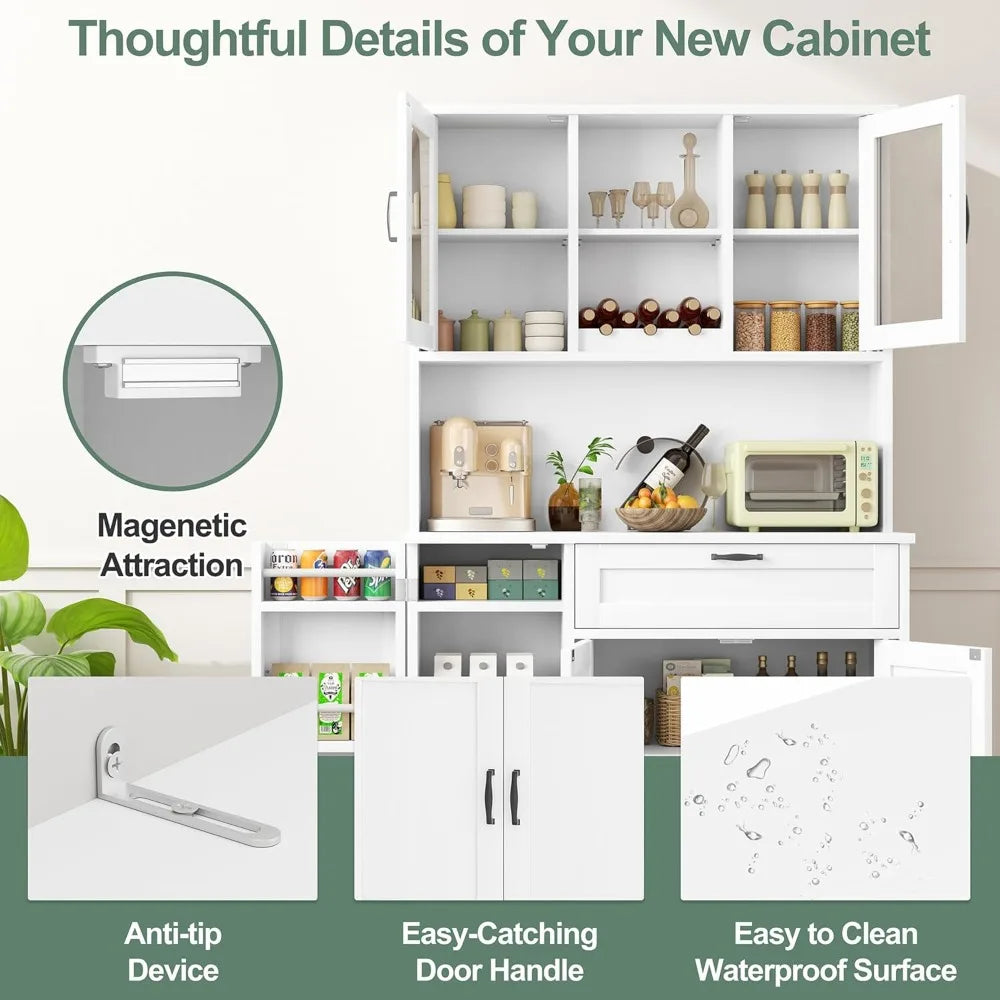 Freestanding Buffet Cabinet Microwave Stand Kitchen Hutch Storage Rack