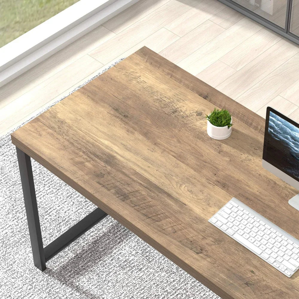 Modern L Shape Computer Desk with Storage Shelves for Home Office
