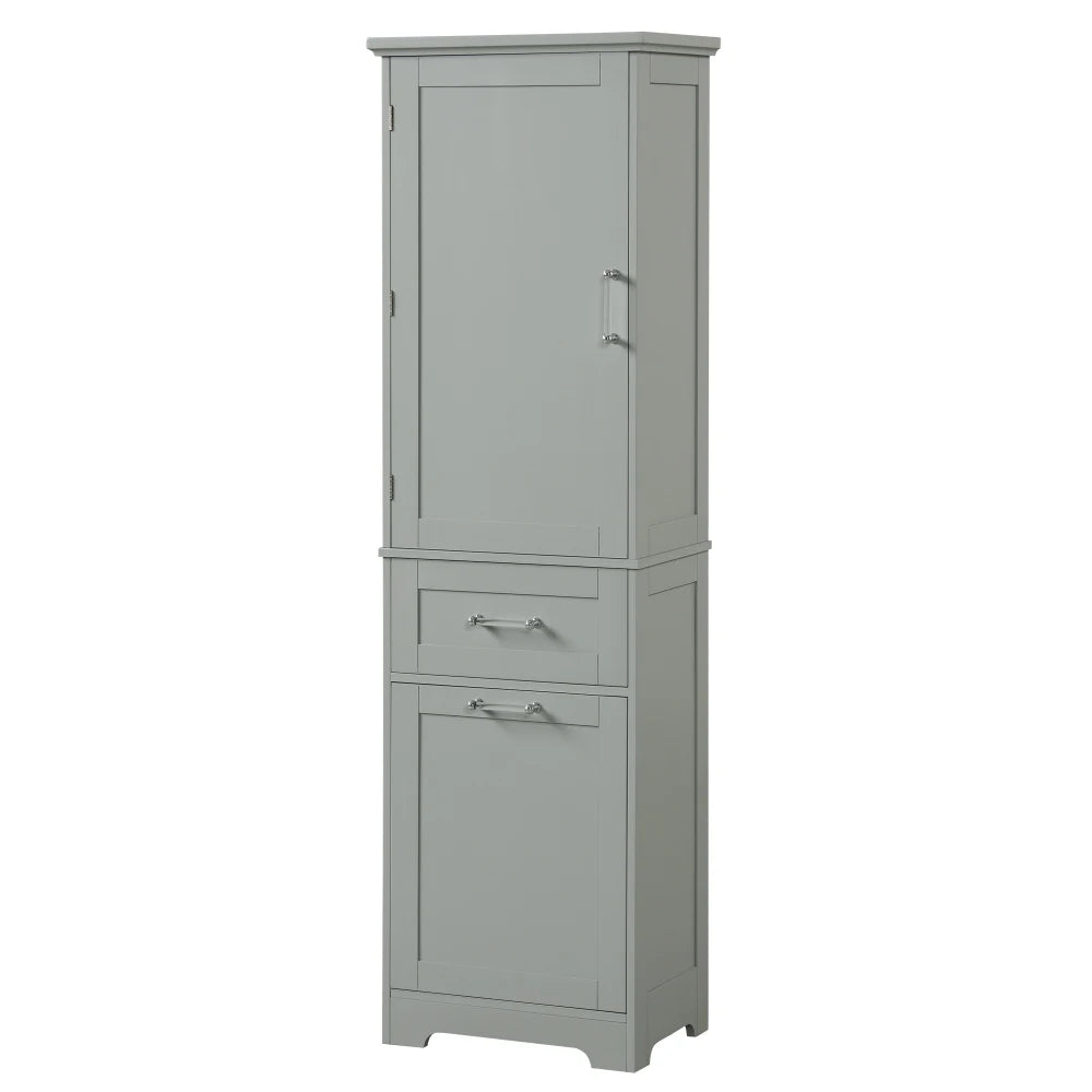Tall Bathroom Storage Cabinet Freestanding with Adjustable Shelf and Drawers