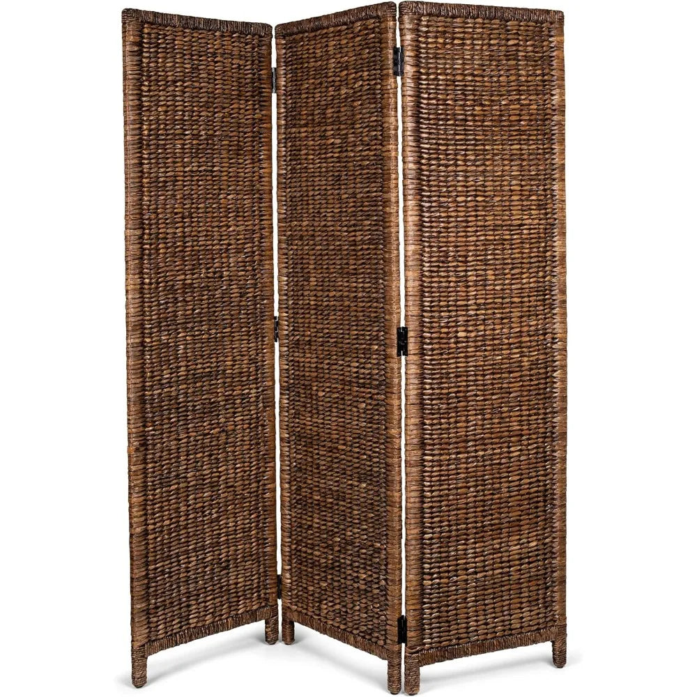 3 Panel Seagrass Room Divider Handwoven Folding Privacy Screen