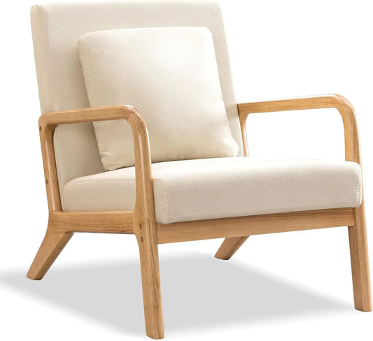 Modern Accent Chair with Lumbar Pillow Upholstered Armchair Lounge Chair
