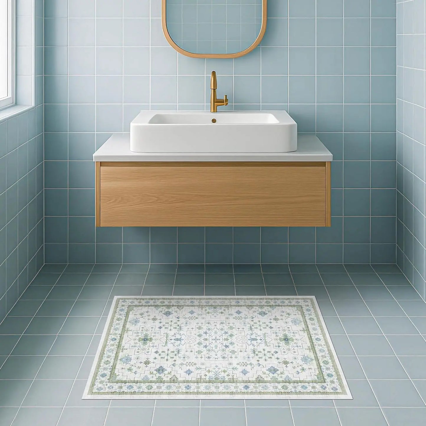 Boho Washable Entry Rug 2x3 Indoor Non Slip Rubber Backing Stain Resistant