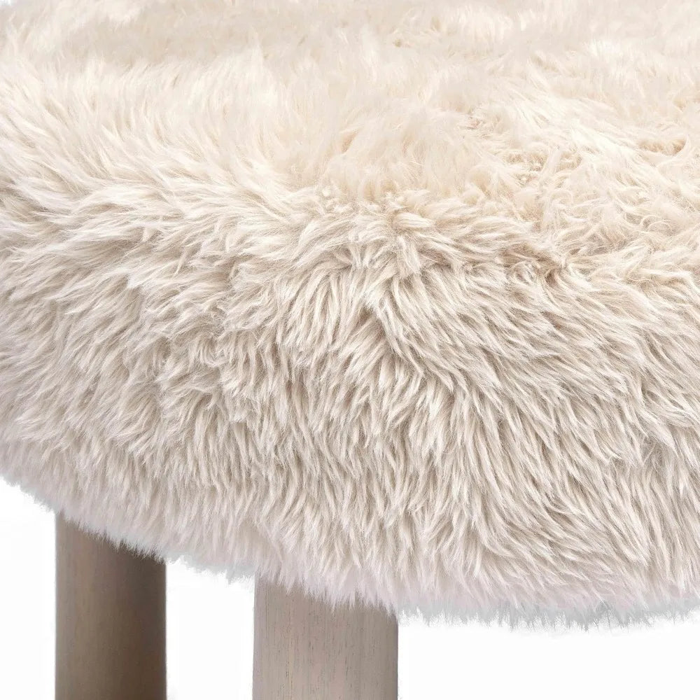 Carmel Natural Vegan Shearling Accent Chair Handmade Comfort