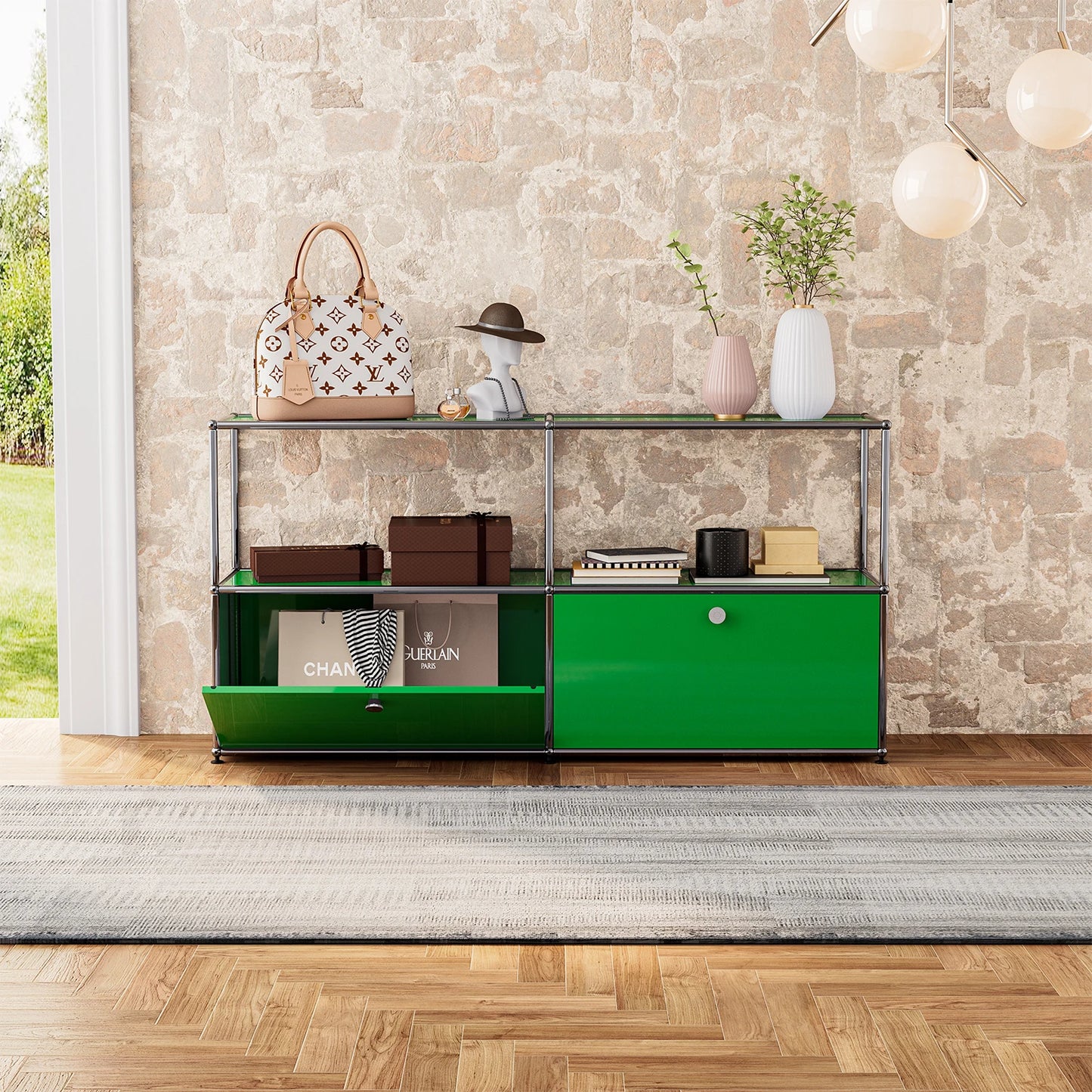 Modern Stainless Steel Storage Cabinet Organizer for Living Room Office