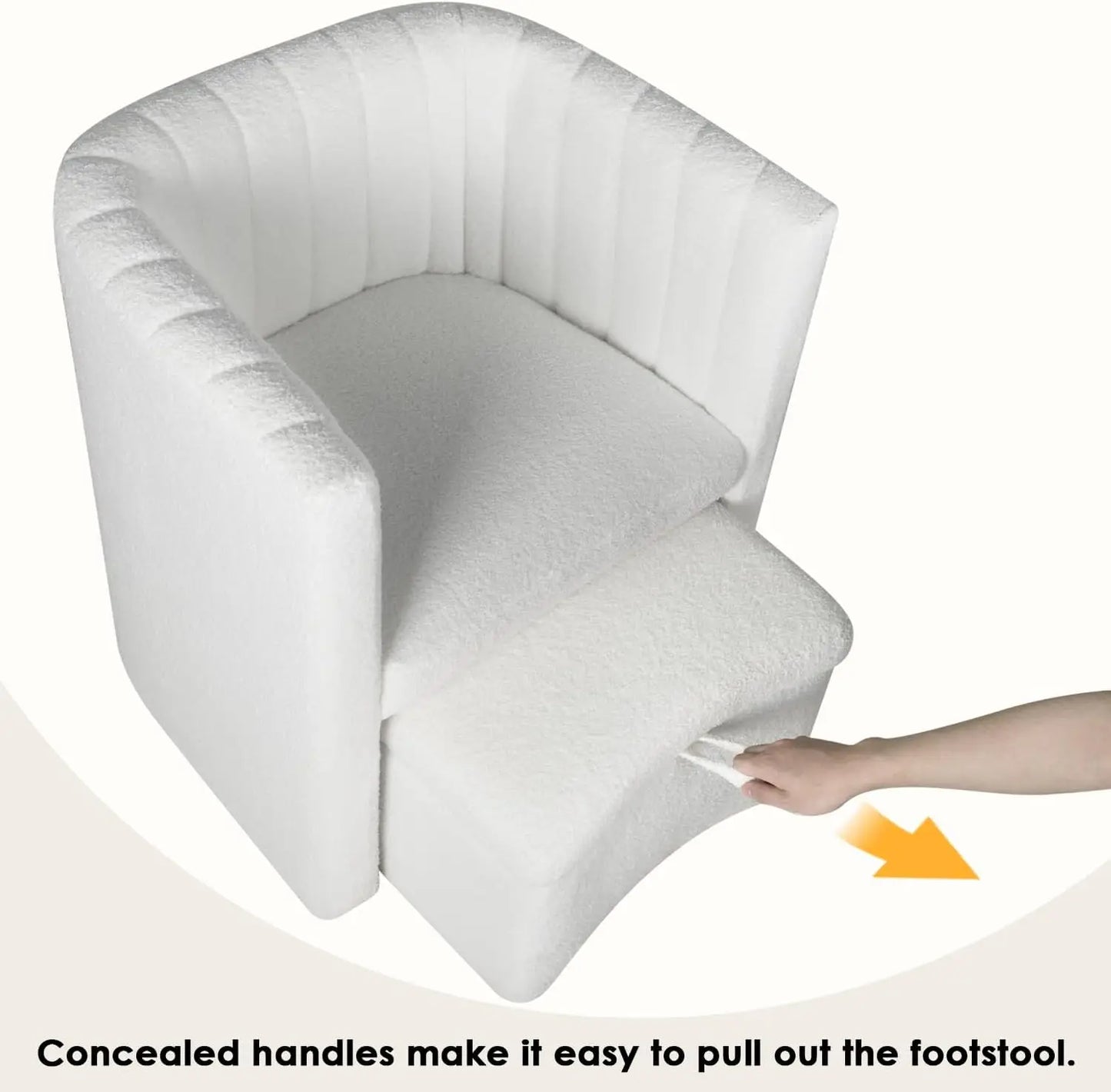 Modern Reading Accent Chair with Storage Ottoman for Living Room