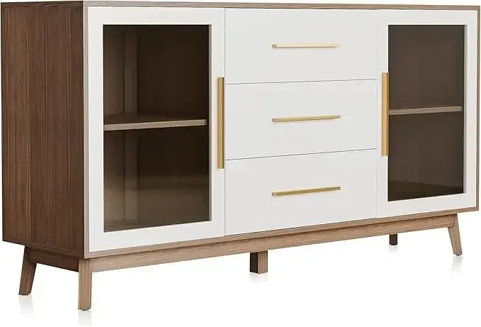 Sideboard Buffet Cabinet with 3 Drawers 2 Doors Console Table Storage