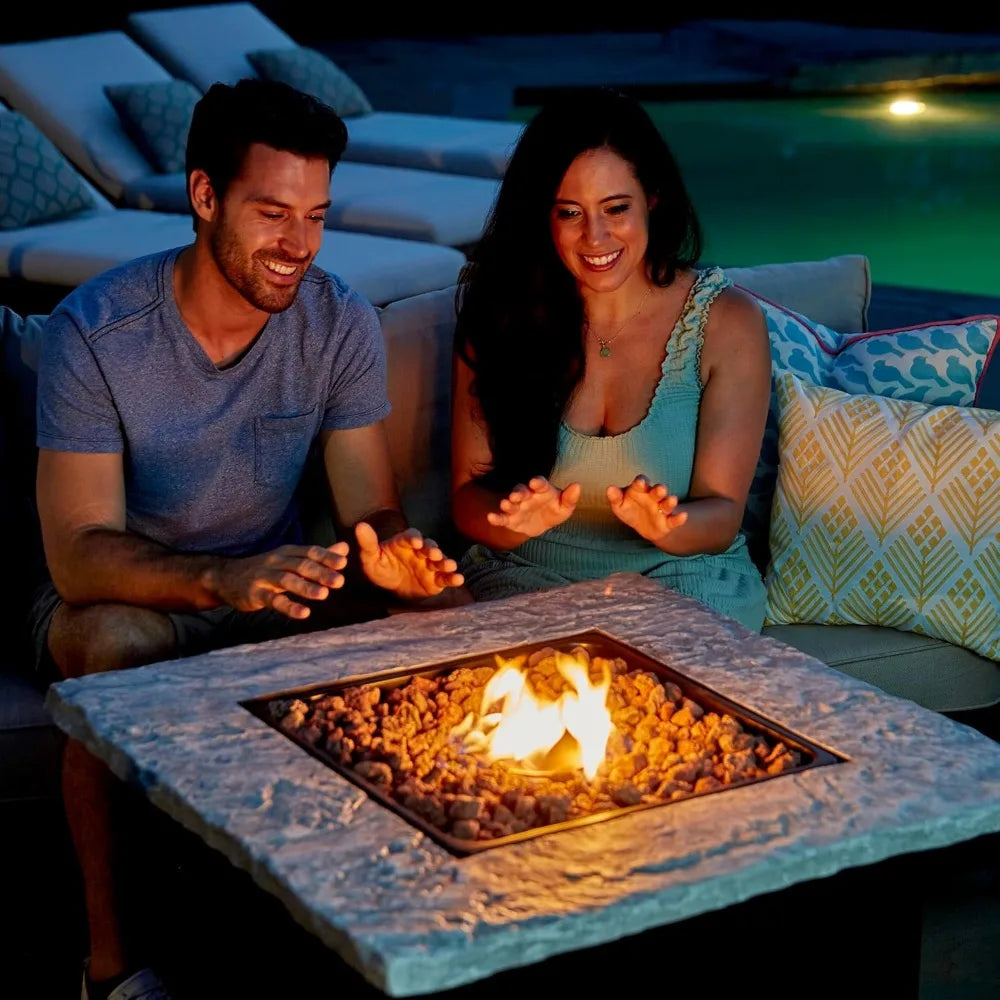30 Inch Propane Gas Outdoor Fire Table with Stainless Steel Top