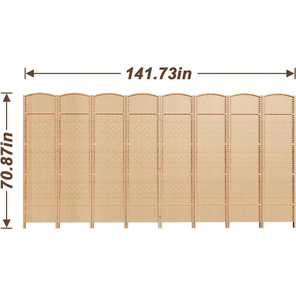 8 Panel Folding Room Divider Privacy Screen Extra Wide Partition