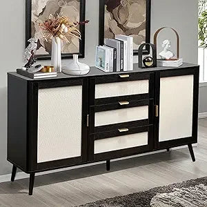 63 Inch Modern Buffet Cabinet Sideboard Storage with Drawers
