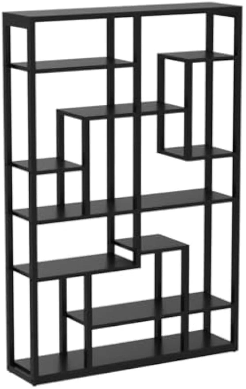 Rustic Industrial 71 Inch 9 Tier Bookshelf Tall Bookcase Organizer