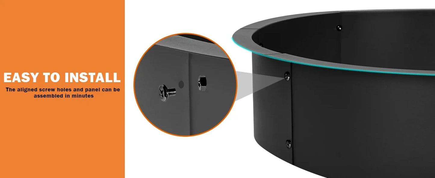 36 Inch 39 Inch Steel Fire Pit Ring Insert In Above Ground Liner Heavy Duty