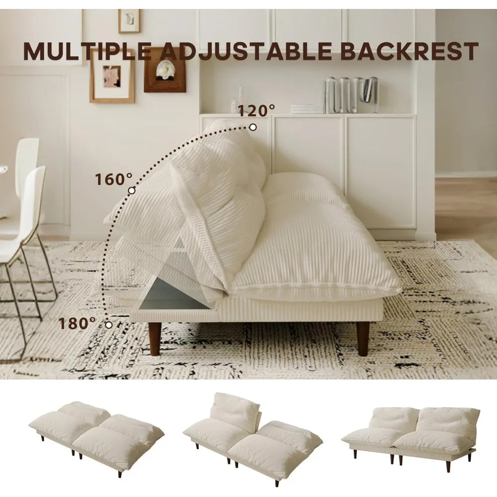 Ljustra Futon Sofa Bed 4 in 1 Convertible Sleeper Couch Adjustable