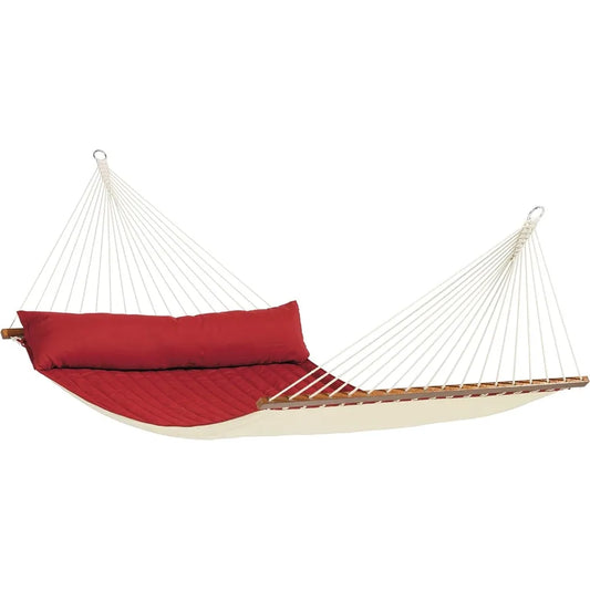 King Size Quilted Spreader Bar Hammock for 2 People Weatherproof