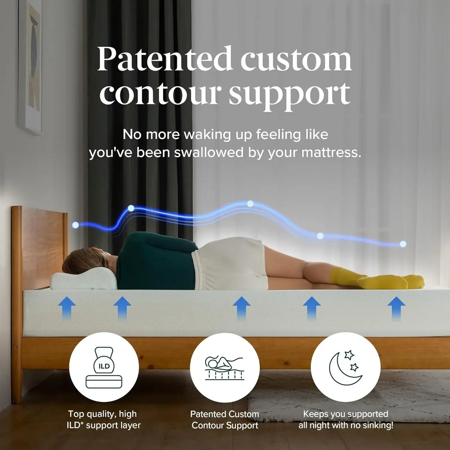 Ljustra 6 Inch Green Tea Memory Foam Mattress for Bunk Trundle Bed