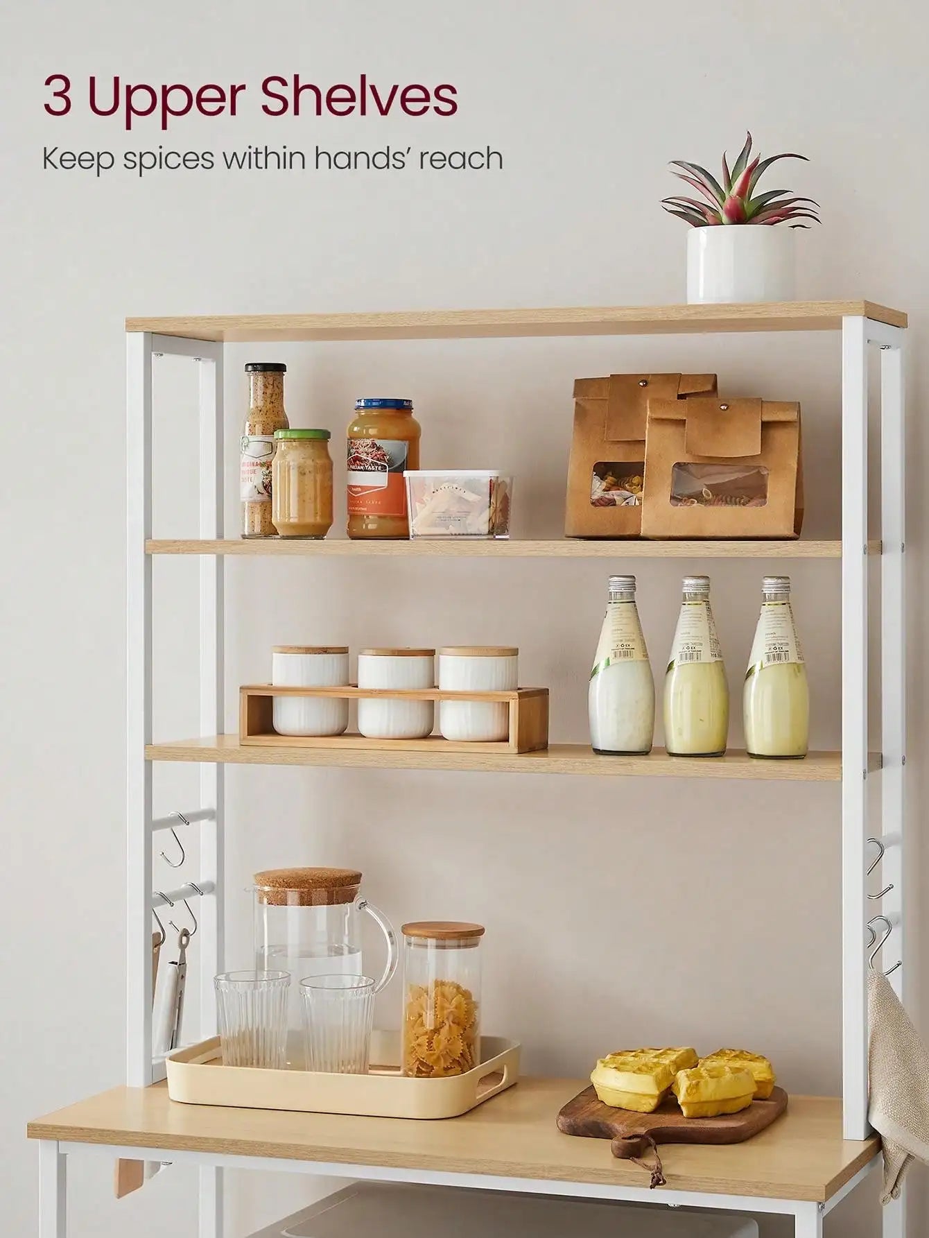 VASAGLE Kitchen Baker's Rack Microwave Oven Stand Storage Shelf Industrial