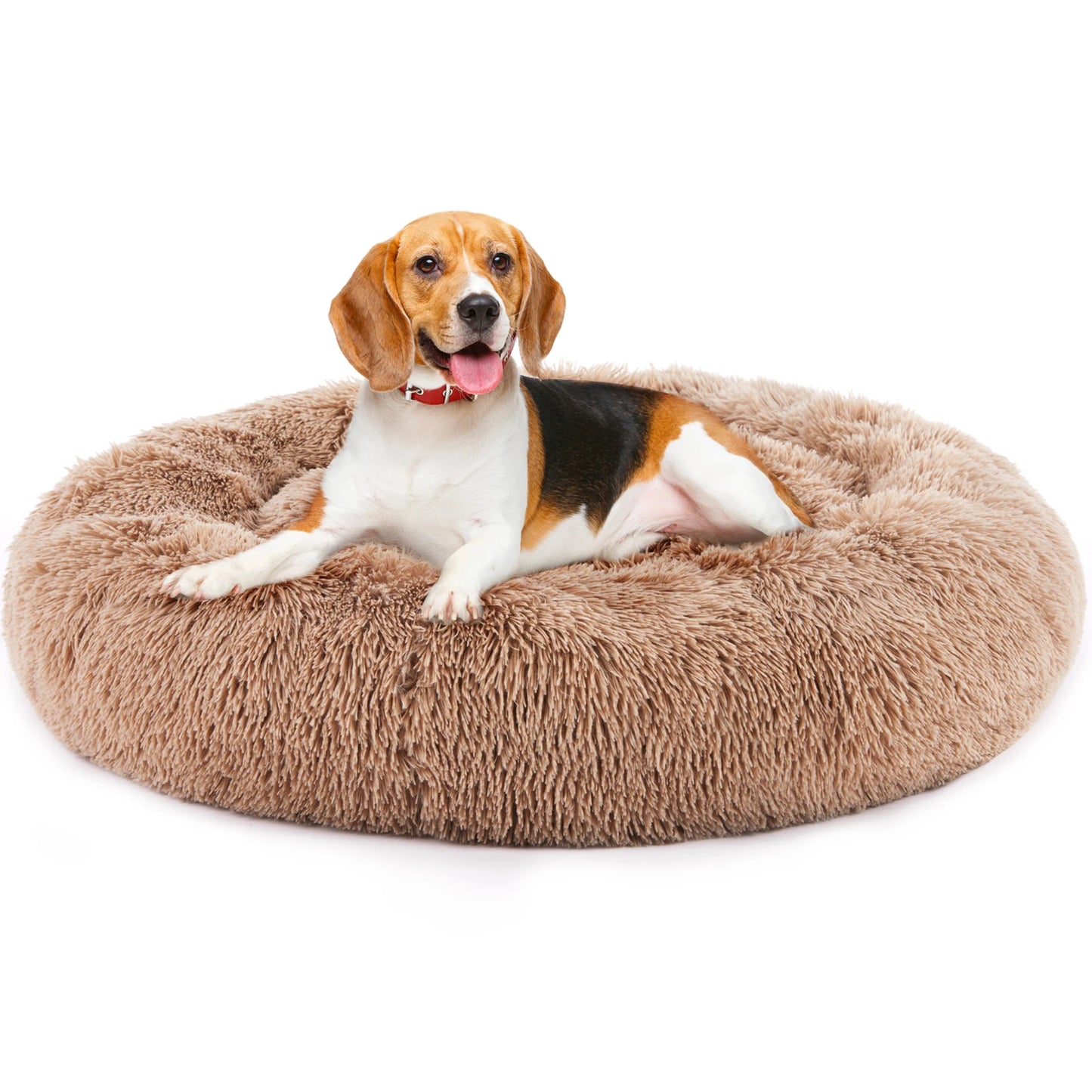 Ljustra Calming Dog Bed Washable Plush Anti-Slip Round Bed for Dogs