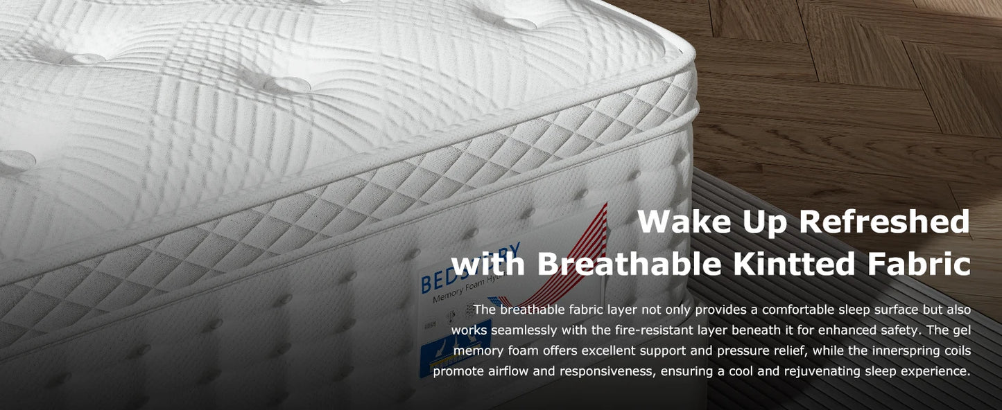 Ljustra 12 Inch Hybrid Queen Mattress Memory Foam Pocket Springs