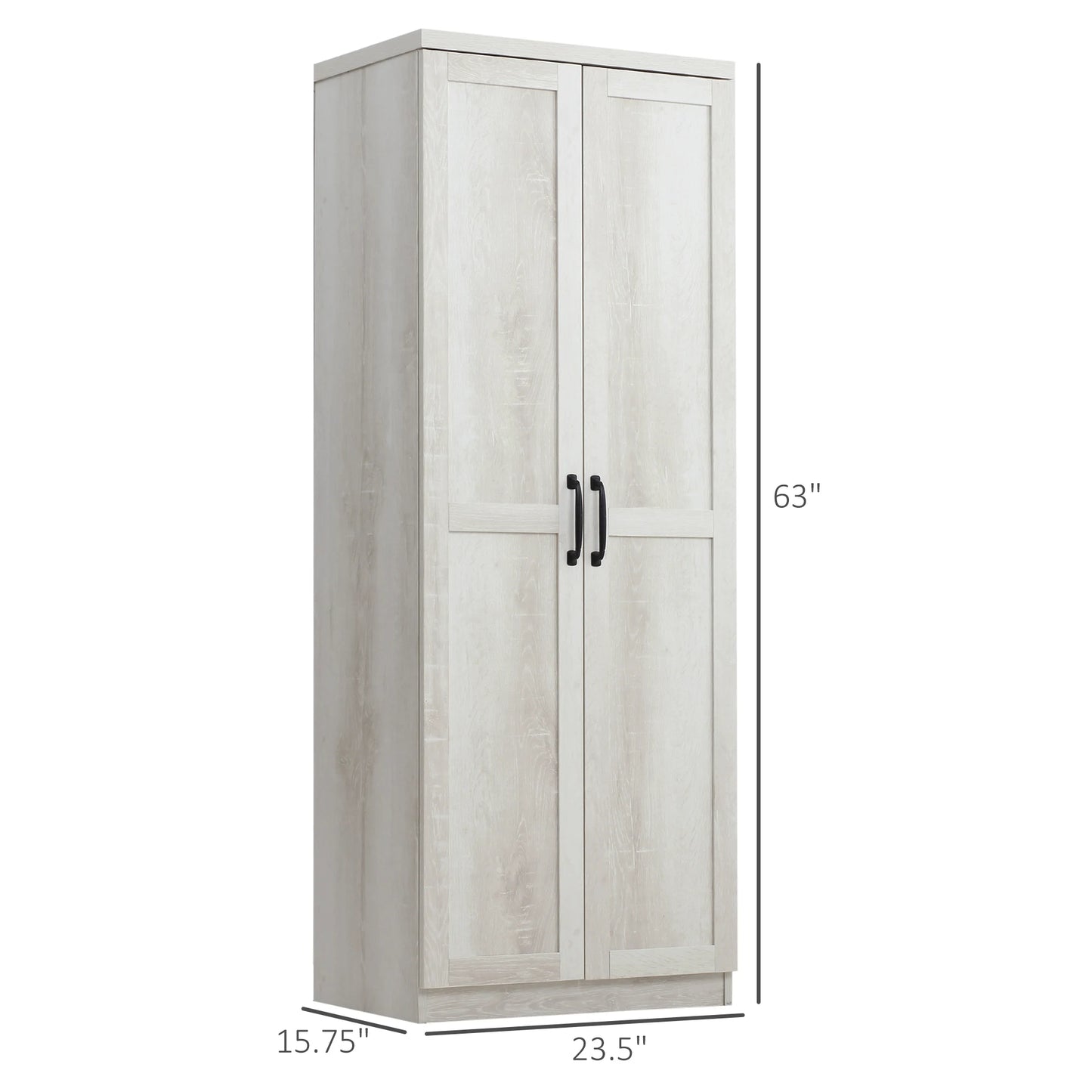 Rustic 63" Freestanding Storage Cabinet Kitchen Pantry with Shelves