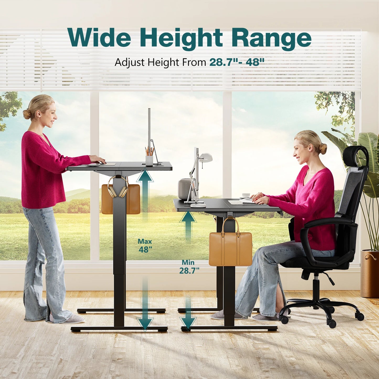 Ljustra Electric Height Adjustable Standing Desk Ergonomic Workstation
