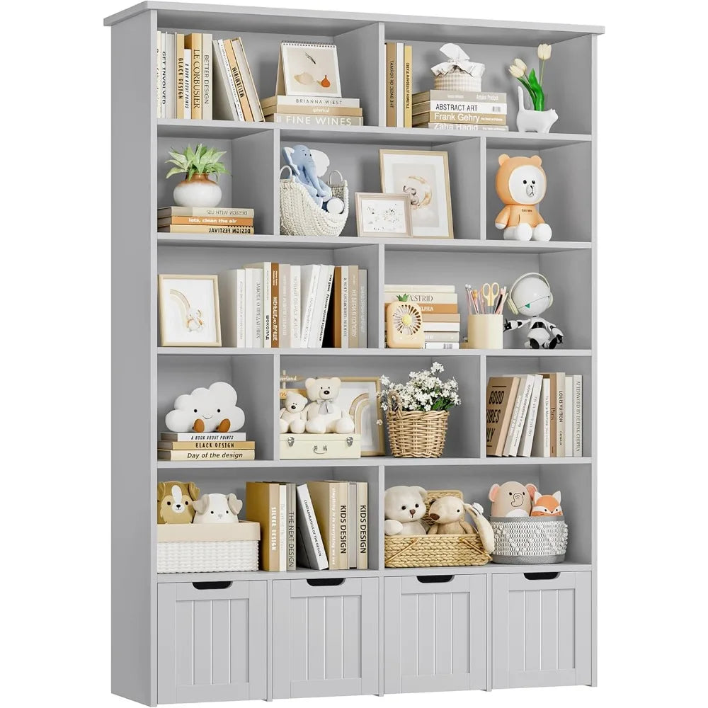 6 Tier Kids Toy Storage Organizer with Drawers and Cubbies 69" Tall