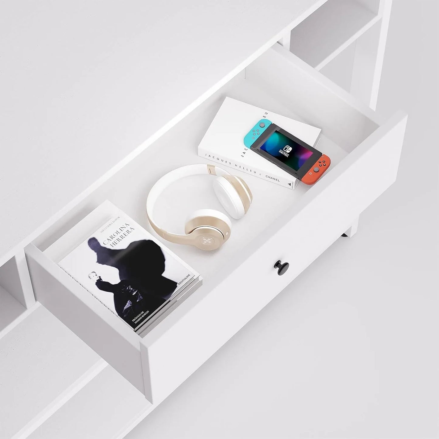 39 Inch Industrial Console Sofa Table with Drawer and Storage Shelves