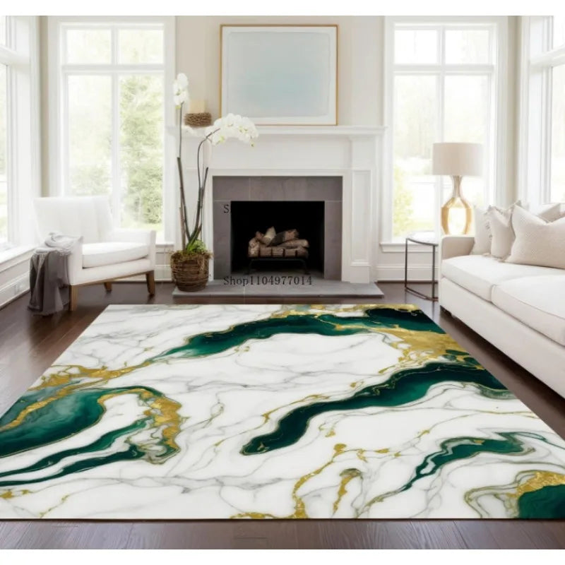 Marble Swirl Abstract Rug for Living Room Bedroom Dining Room Office