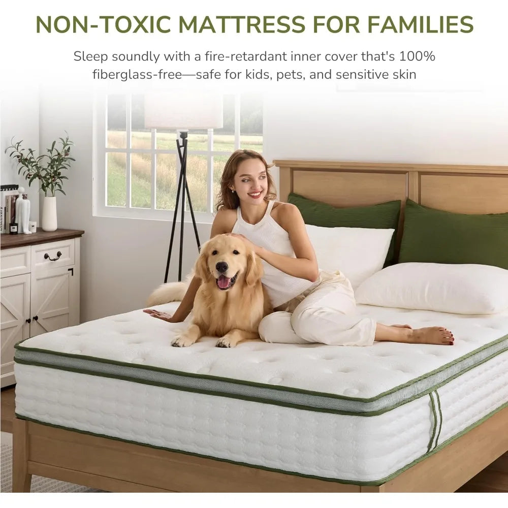 Ljustra 12 Inch Queen Size Hybrid Mattress for Ultimate Comfort