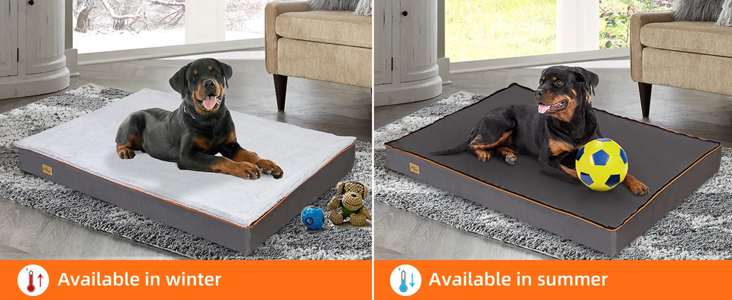 Premium Orthopedic Memory Foam Dog Bed Waterproof Washable Jumbo Mattress