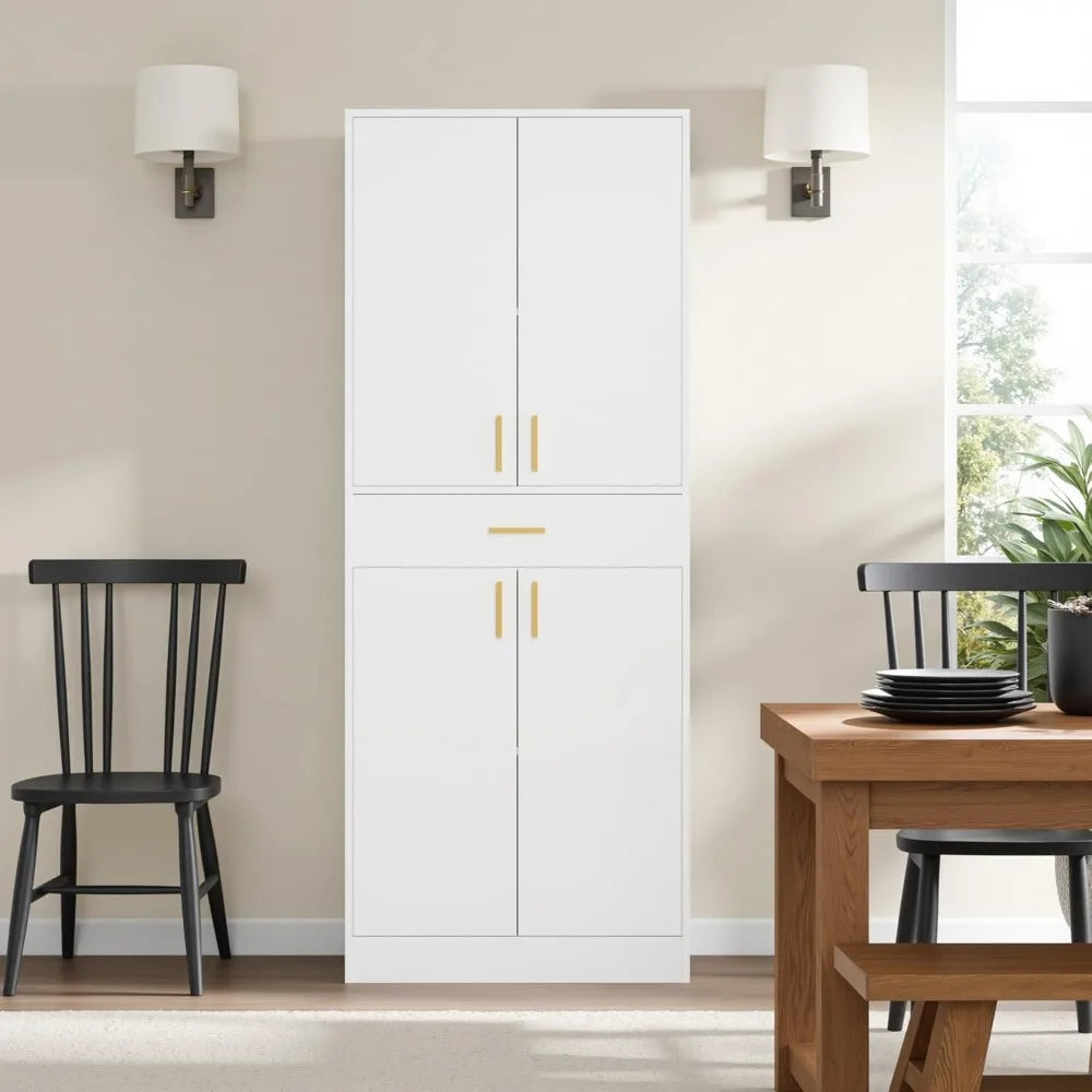 Ljustra 71 Inch Tall Pantry Cabinet Storage with Doors and Shelves