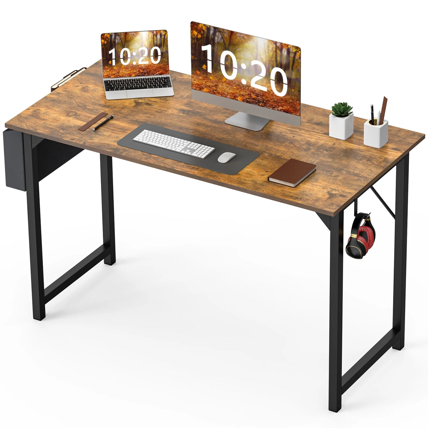 Ljustra Modern Compact Computer Desk with Storage and Headphone Hook