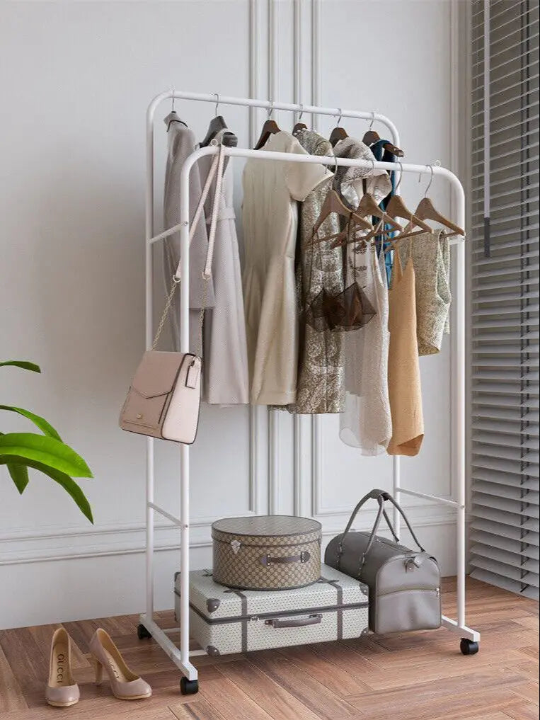 Heavy Duty Clothes Rack Garment Rail Rolling Stand Storage Organizer