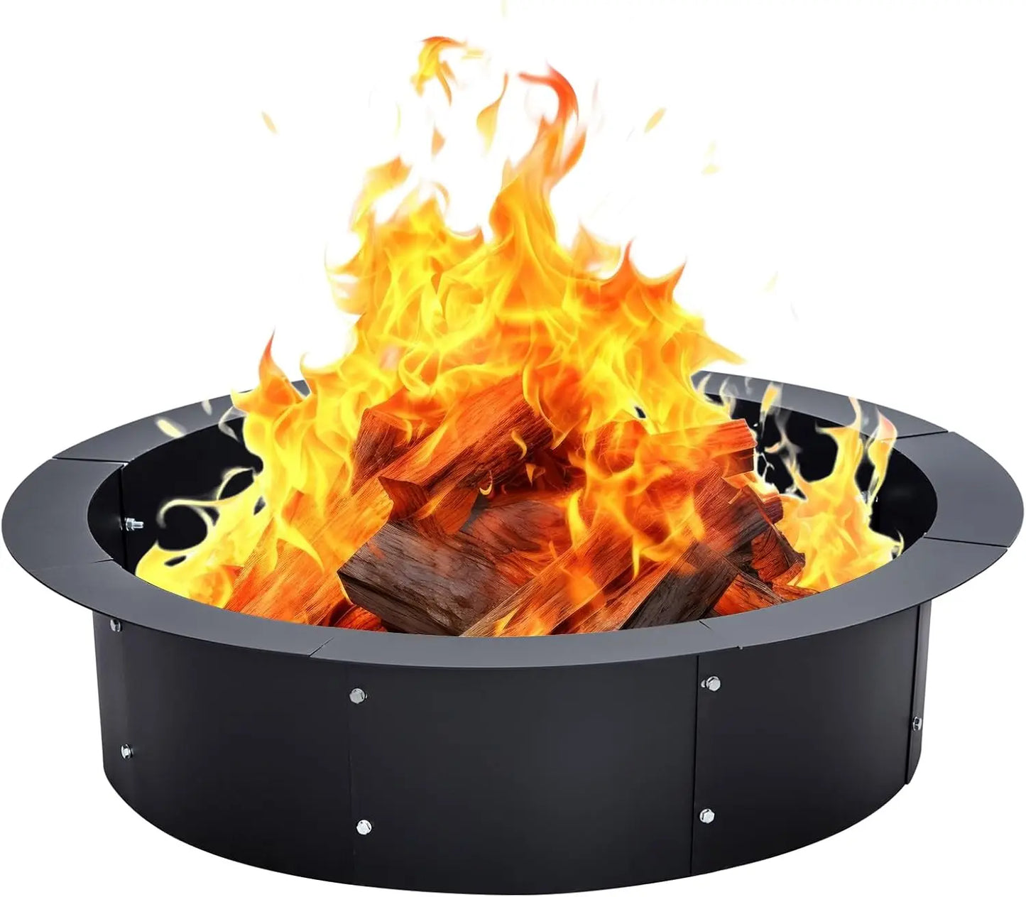 Fire Pit Ring Metal Steel Duty Round Fire Pit Insert Outdoor DIY