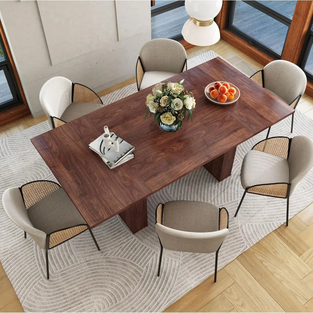 78 Inch Modern Farmhouse Dining Table for 6-10 Rectangular Kitchen Table