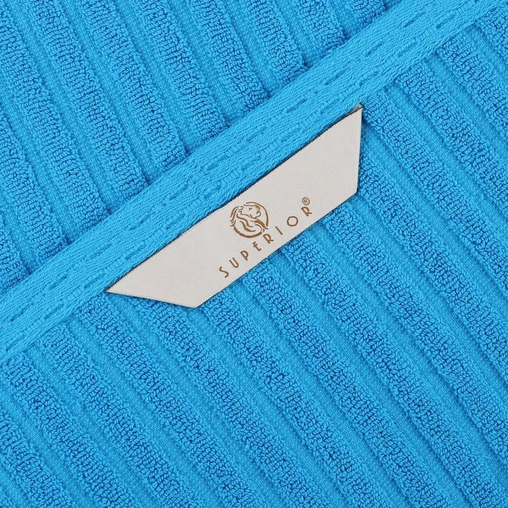 3 Piece Ribbed Cotton Towel Set Absorbent Quick Dry Bathroom Essentials