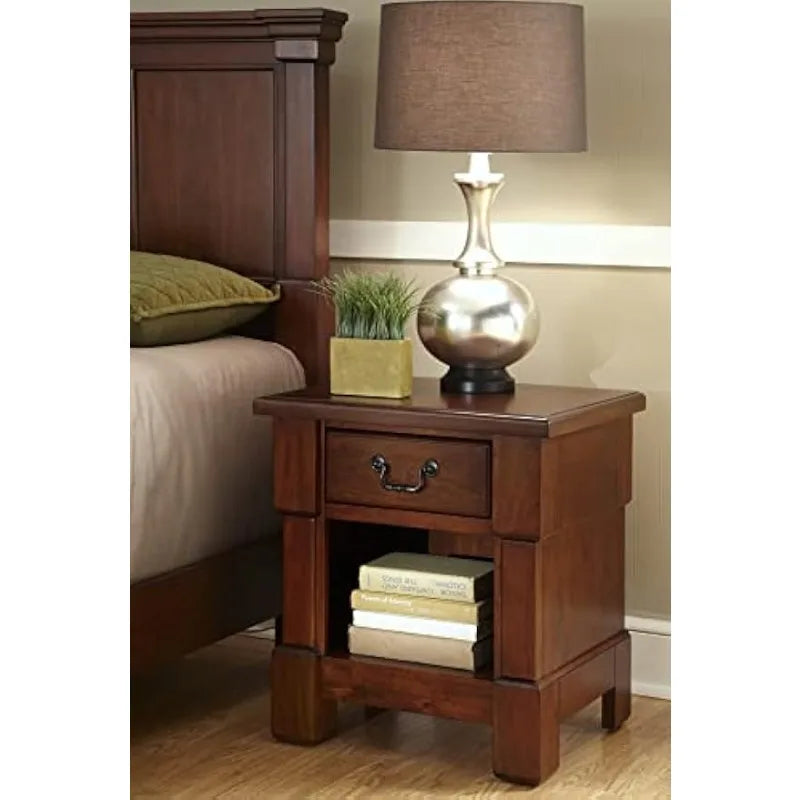 Ljustra Aspen Nightstand Modern Furniture Mahogany Wood Bedroom Storage