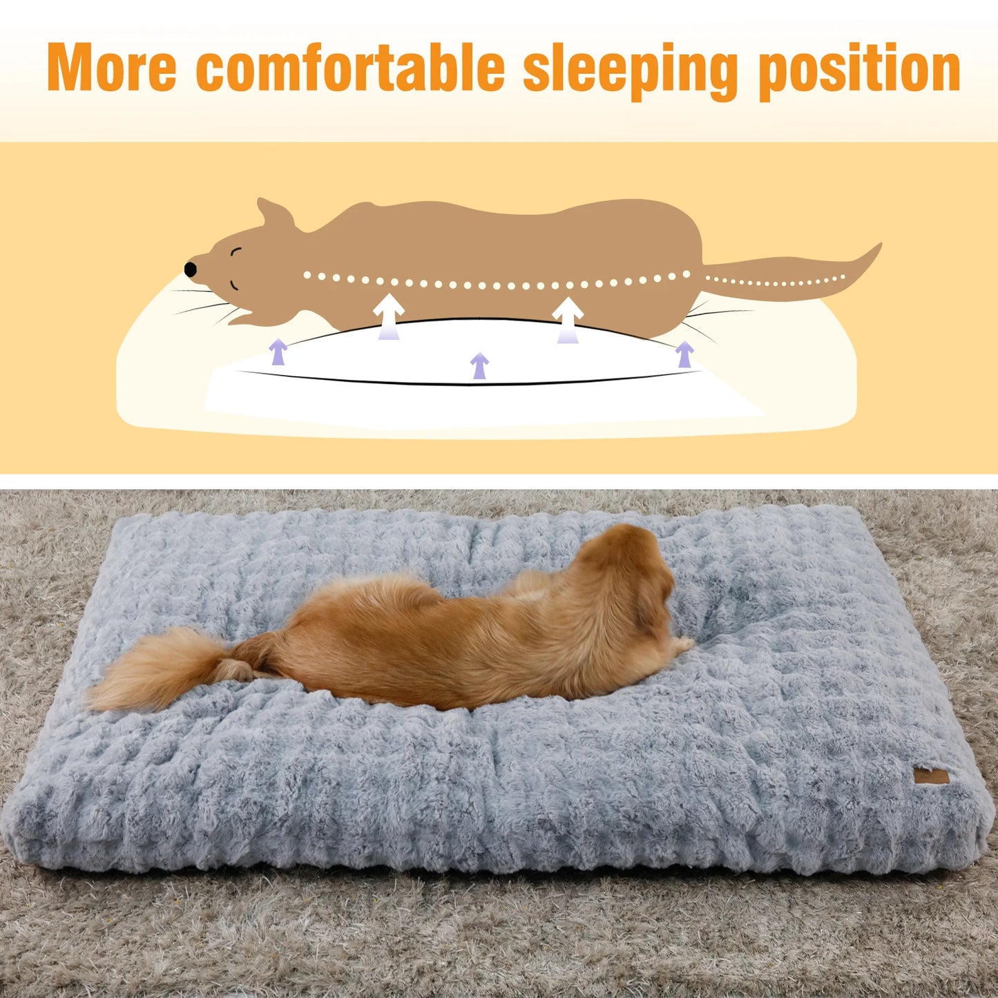 Ultra Plush Dog Bed Soft Pet Cushion Washable Mattress for Large Dogs