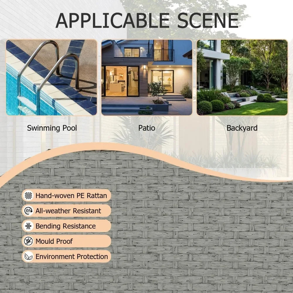 7-Piece Patio Furniture Set All-Weather Outdoor Sectional Sofa