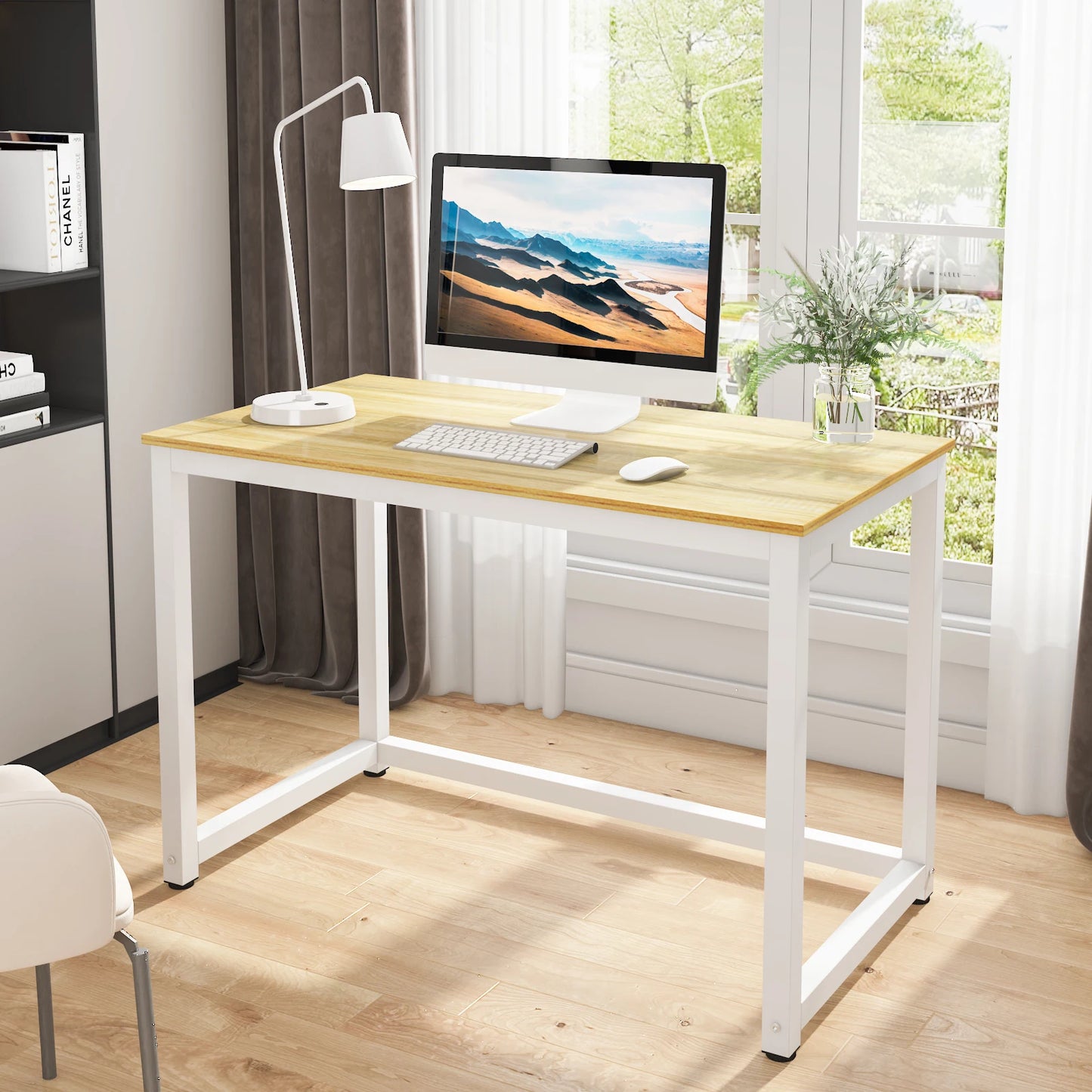47 Inch Large Computer Desk Study Writing Office Desk for Home