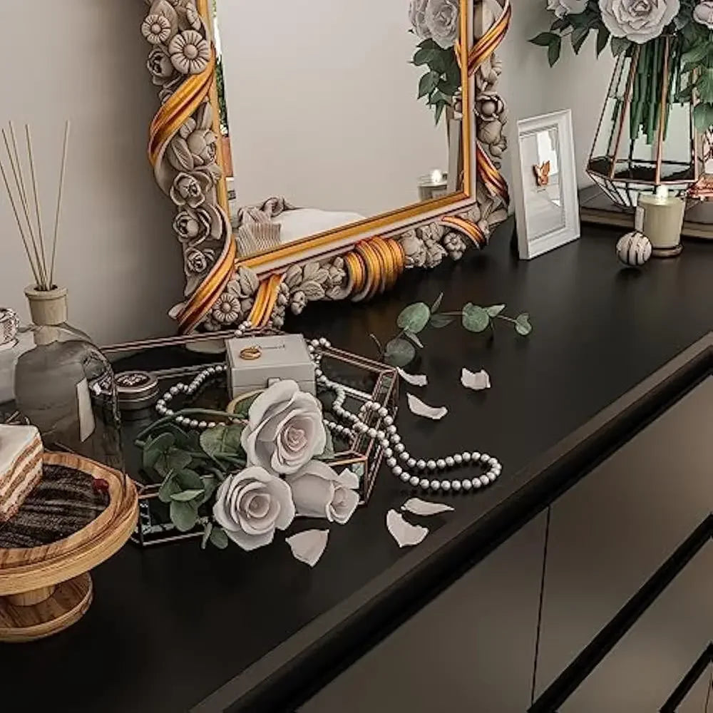 Modern 9 Drawer Dresser Large Wooden Storage Chest for Bedroom Organization