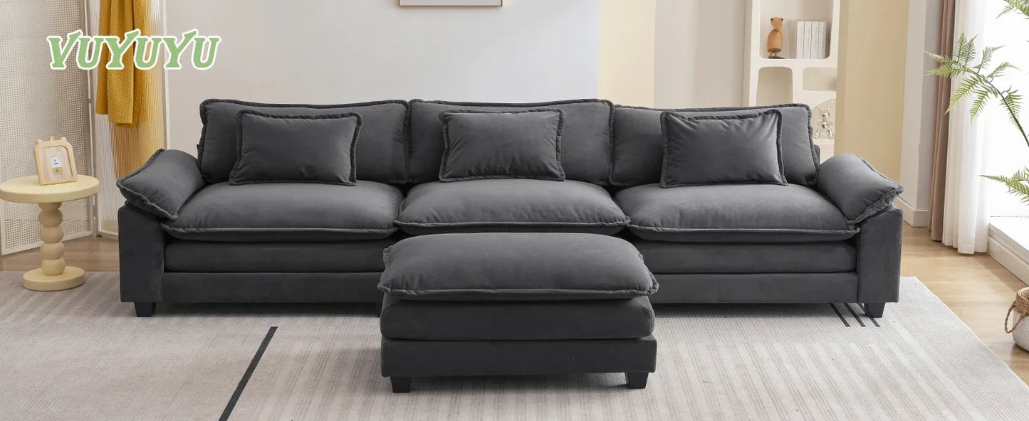 Ljustra Comfy Cloud Sectional Sofa with Pillows for Living Room