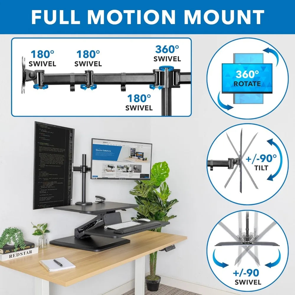 Ljustra Standing Desk Converter Adjustable Workstation Dual Monitor Mount